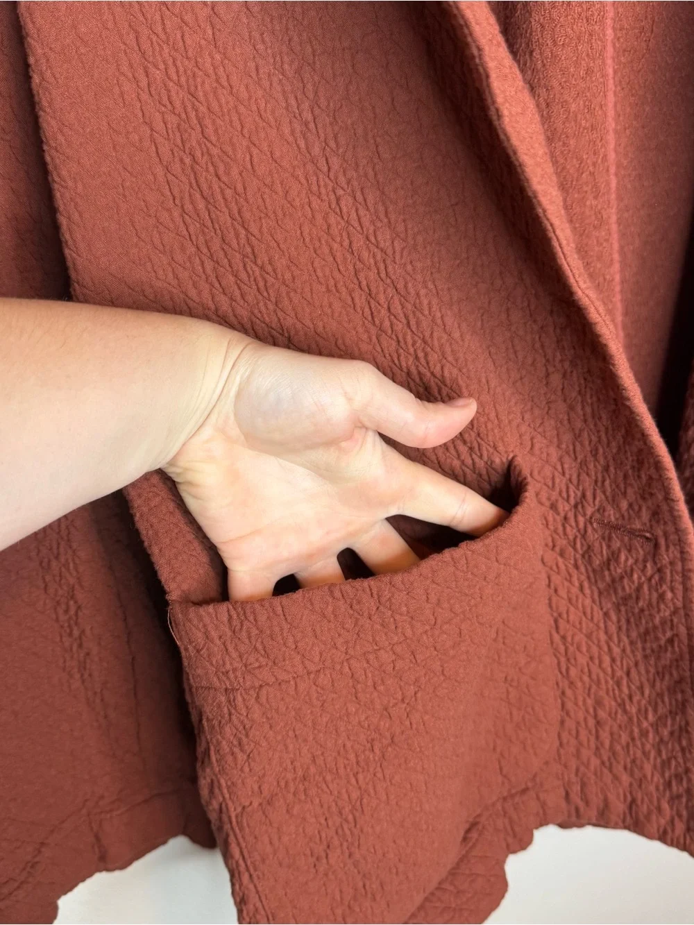 Madewell Diamond Jacquard Shaw Blazer in Stained Mahogany 100% Cotton